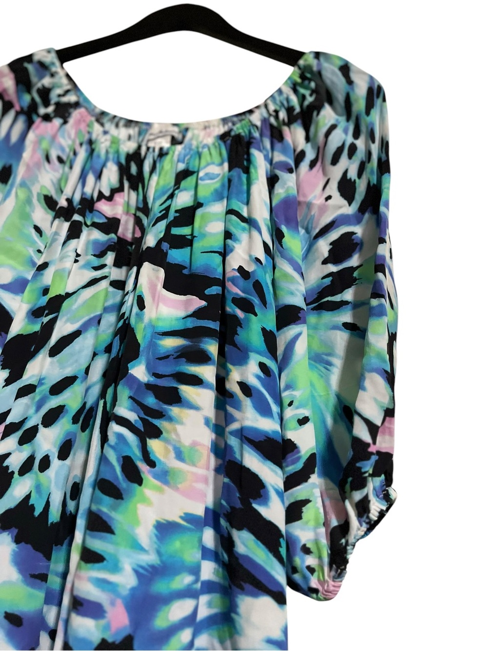 EUC Tommy Bahama Blue Green Multicolor Off-Shoulder Dress - Picture 2 of 4